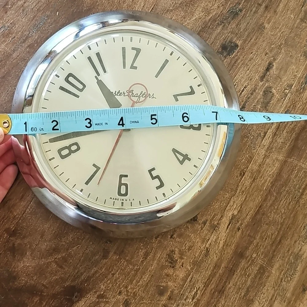 MCM Art Deco working Mastercrafters wall clock Model 443